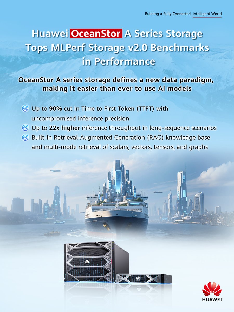 HuaweiEBGItalia's tweet image. Unisciti a noi per scoprire le prestazioni 🔝 della serie #Huawei #OceanStor A nel mondo dell&apos;IA! Scopri di più: bit.ly/4nvC6dI #HuaweiStorage #MLPerf