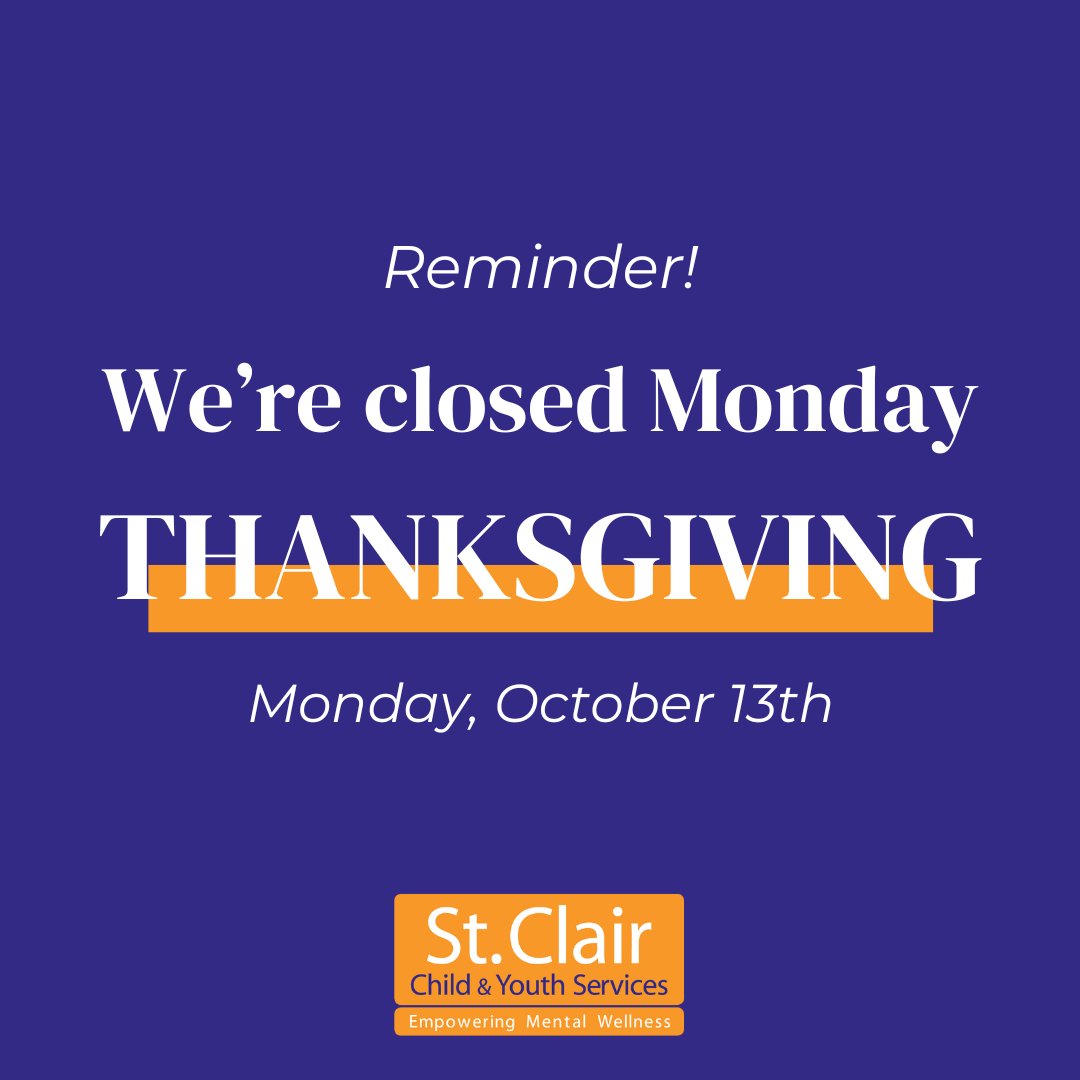 Reminder! We're closed Monday, October 13th for Thanksgiving. We'll be back open Tuesday, October 14th at 8:30am.

If you’re in crisis, call or text 9-8-8. Support is available 24 hours a day, 7 days a week.