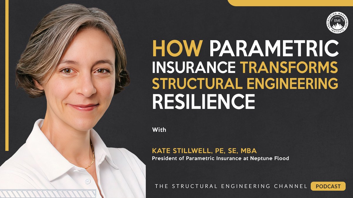 EngMgtInstitute's tweet image. Resilience Through Parametric Insurance 🌍Parametric insurance helps structural engineers deliver faster, more flexible disaster recovery, while driving safer buildings & stronger communities. 👉 Listen here: bit.ly/4hakAKs #StructuralEngineering #RiskManagement
