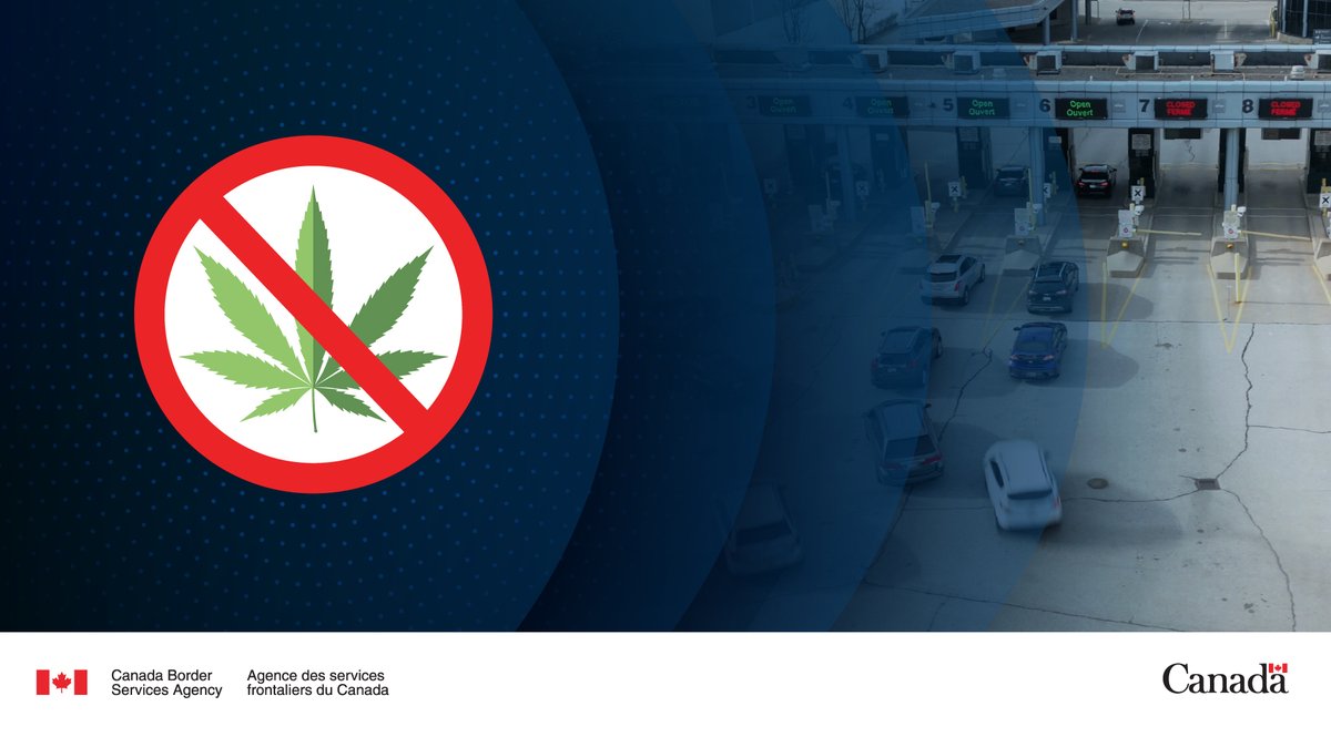 Remember: it's illegal to bring #Cannabis in or out of Canada - even if it's legal at your destination. #KnowBeforeYouGo For more info on #Cannabis travel: cbsa-asfc.gc.ca/travel-voyage/…