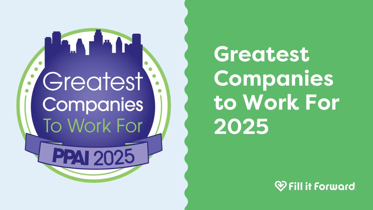 Fill it Forward is proud to be named as one of the Greatest Companies to Work For in 2025 by PPAI! Our team is the heart of everything we do, this award is a reflection of the passion, care, and collaboration that fuels our mission every day.  

Read more: ppai.org/media-hub/the-…