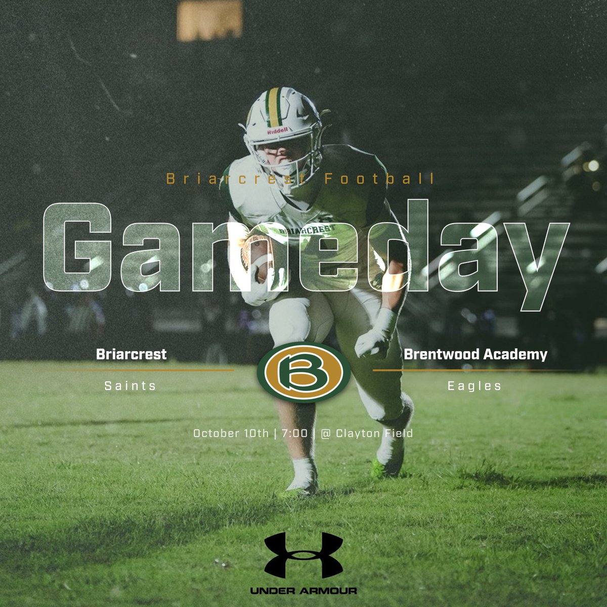 ITS SAINTS FOOTBALL GAMEDAY!!!!
The Saints will take on Brentwood Academy tonight at 7:00 @ Clayton Field!!!