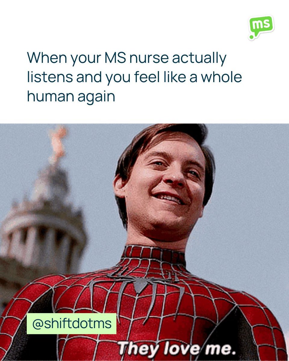 shiftms's tweet image. When your MS nurse actually gets it 🙌

Nothing hits quite like being heard, understood, and treated like a real human (not just a checklist)💚 

MS nurses = the real MVPs. 

Download the Shift.ms app for free 👉📱

#MS #multiplesclerosis  #MSAwareness #MSWarrior