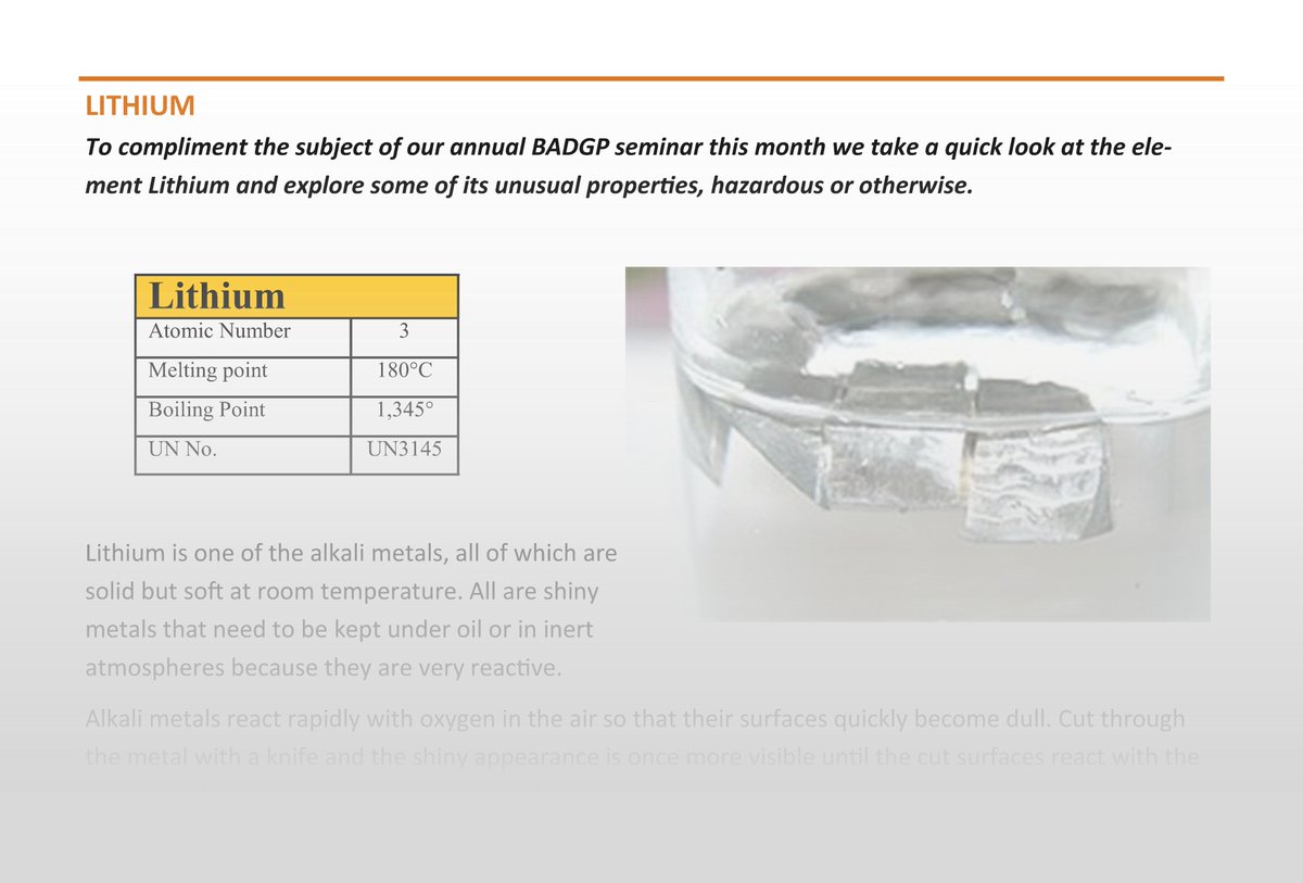 LITHIUM

One of many articles in the BADGP September 2025 Newsletter 

Find out more on our Newsletter web page at: badgp.org/newsletter

#lithiumbatteries #adr #iata #imdg #dgsa #packaging #shipping #dangerousgoods #badgp #dgawarenessday #dgawareness