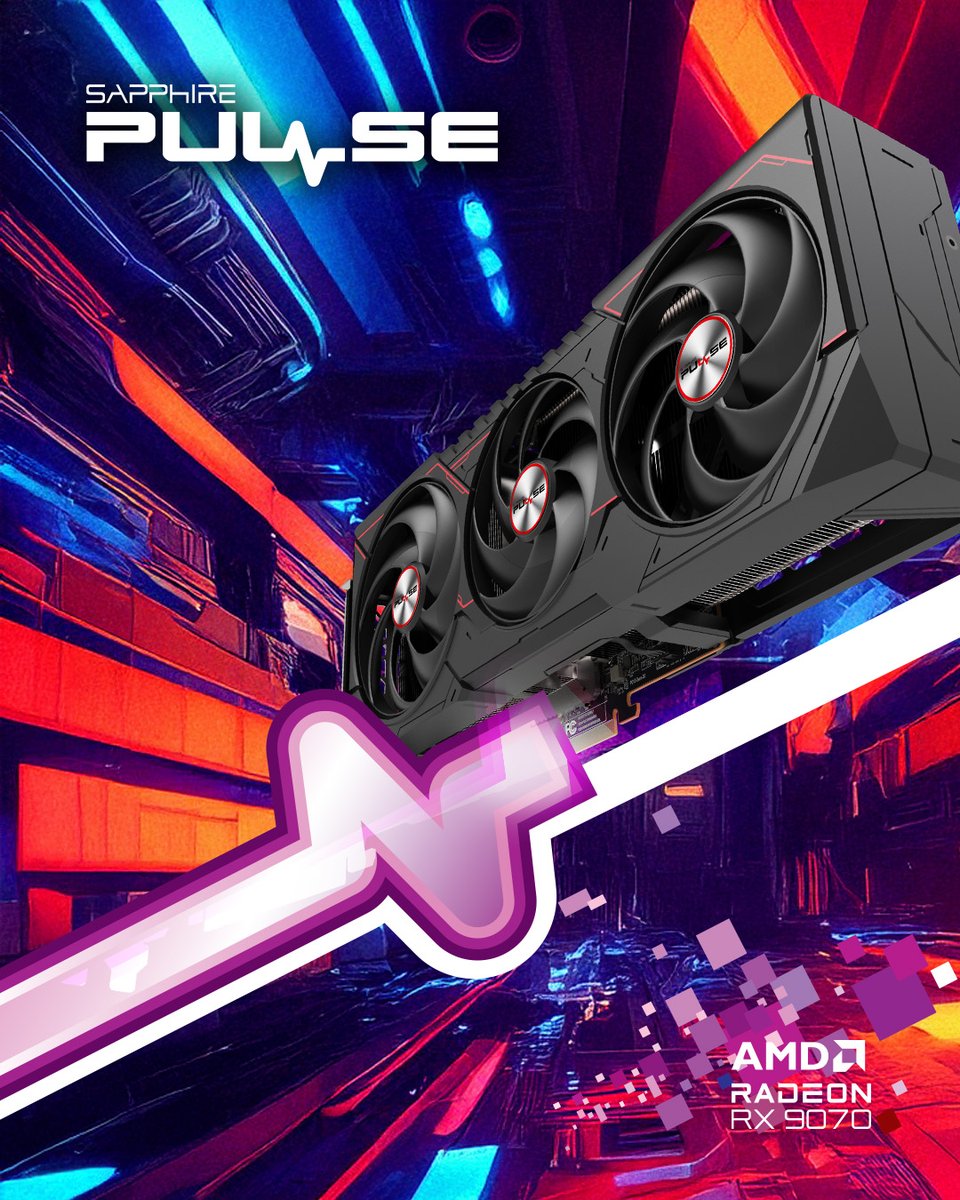 SapphireTech's tweet image. Steady. Reliable. No surprises. Game on with the SAPPHIRE PULSE AMD Radeon RX 9070.
.
.
#GPU #graphicscard #AMD #Radeon #gaming #hardware