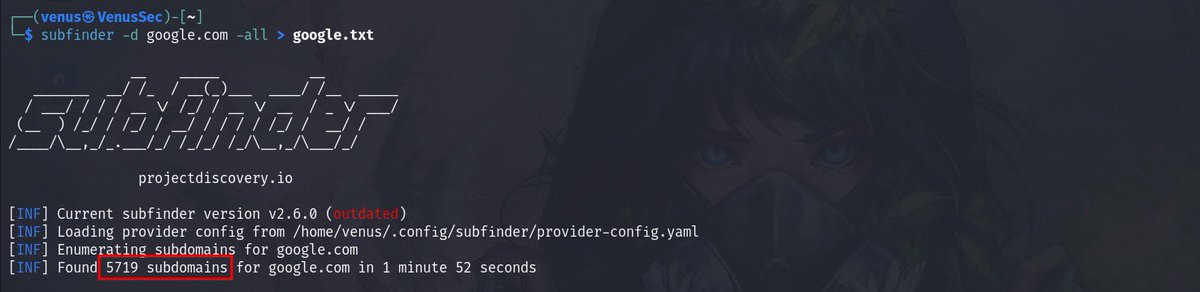 0x_venus's tweet image. Subfinder with keys: 5k+ subdomains 
My custom tool: 15k+ subdomains.

Might release it one of these days 🙂

#subfinder #Hacking #penetrationtesting #CyberSecurity #linux