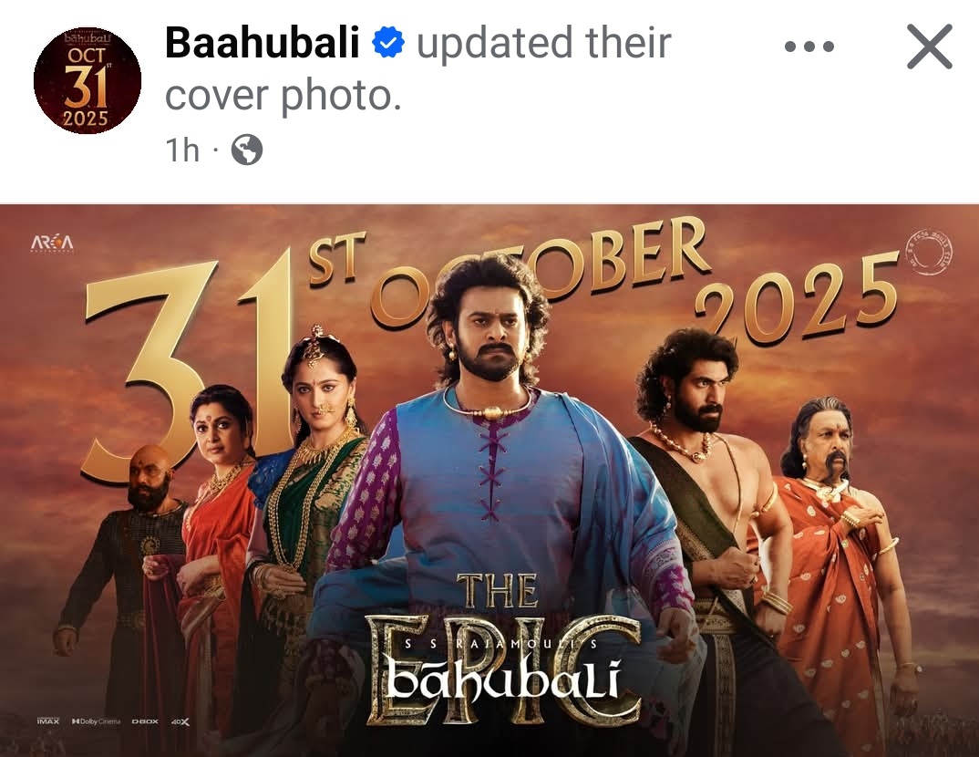 The countdown begins💪♥️

Baahubali cover pic updated on Facebook. #BaahubaliTheEpic 

#Prabhas #AnushkaShetty