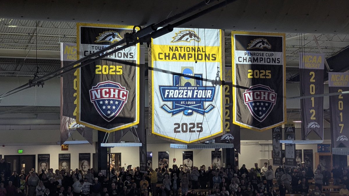 Ice Time College Hockey West (@collegepucksc2c) on Twitter photo Despite the loss… <a href="/WMUHockey/">WMU Hockey</a> did things right in raising the 2025 <a href="/NCAAIceHockey/">NCAA Ice Hockey</a> National Championship banner and our own <a href="/ITHSWPeter/">ITHSWPeter</a> was there to see it all! <a href="/TheNCHC/">The NCHC</a> <a href="/collegehockey/">College Hockey Inc.</a> <a href="/CollegeHockeyW/">College Hockey West</a> <a href="/ITHSWScott/">ITHSWScott</a> <a href="/ITHSWPaul/">ITHSWPaul</a> <a href="/LetsMullettOver/">Let’s Mullett Over</a> <a href="/NickMaxsonPxP/">Nick Maxson</a> <a href="/ITHockeySWTwo/">🌵🏒Teri Strande🌵🏒</a> <a href="/smarsh91/">Steven Marsh</a> Despite the loss… <a href="/WMUHockey/">WMU Hockey</a> did things right in raising the 2025 <a href="/NCAAIceHockey/">NCAA Ice Hockey</a> National Championship banner and our own <a href="/ITHSWPeter/">ITHSWPeter</a> was there to see it all! <a href="/TheNCHC/">The NCHC</a> <a href="/collegehockey/">College Hockey Inc.</a> <a href="/CollegeHockeyW/">College Hockey West</a> <a href="/ITHSWScott/">ITHSWScott</a> <a href="/ITHSWPaul/">ITHSWPaul</a> <a href="/LetsMullettOver/">Let’s Mullett Over</a> <a href="/NickMaxsonPxP/">Nick Maxson</a> <a href="/ITHockeySWTwo/">🌵🏒Teri Strande🌵🏒</a> <a href="/smarsh91/">Steven Marsh</a>