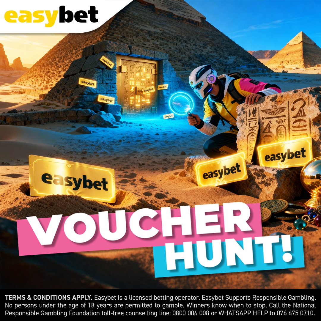 Easybet_SA's tweet image. 🏺 The hunt goes global — to the Vaults of the World! 🌍✨

A futuristic explorer’s in Egypt… but the real treasure’s on our Playbook site 👀🎁

1️⃣ Fifteen R50 vouchers will be hidden on the Playbook site → bit.ly/eb-gvh
2️⃣ They appear TONIGHT at 5PM SAST — only then…
