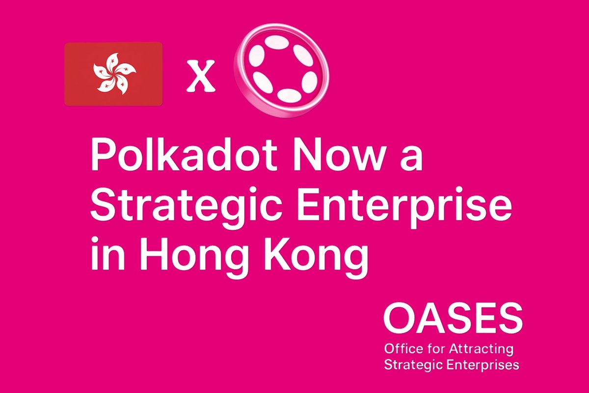 jesseblessed3's tweet image. Big news for @Polkadot. 

It’s now officially recognized as a Strategic Enterprise in Hong Kong under the government’s OASES program. 

Polkadot becomes the first blockchain ecosystem ever to earn this status.

The ripple effect on DOT value will be massive.
