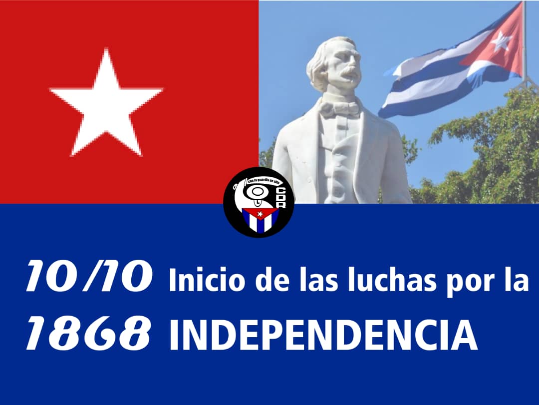☀️ ¡Buenos días, vecino! ☀️

   ¡Un día que marcó el camino de libertad y soberanía de #Cuba! 🇨🇺

   El 10 de octubre de 1868, Carlos Manuel de Céspedes proclamó, en La Demajagua, el inicio de nuestra lucha por la independencia.
