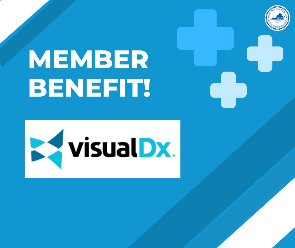 VACNP's tweet image. Check out some of our newest member benefits including discounted access to VisualDX. Build differential diagnoses, optimize dermatology referrals and improve patient satisfaction! vcnp.net/membership-ben… #VCNP #VisualDX