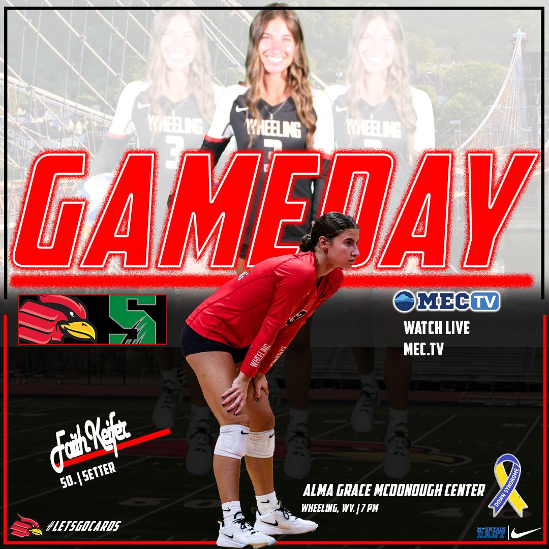 It's another Cardinal GameDay as @Wheelingvb is back inside the Alma Grace McDonough Center! Be sure to wear your blue and gold for our Down Syndrome Awareness Match against Salem at 7 PM #GoCards

🎥 Watch Live: mountaineast.tv/wheeling/?B=26…
📈 Live Stats: wucardinals.com/sidearmstats/w…
