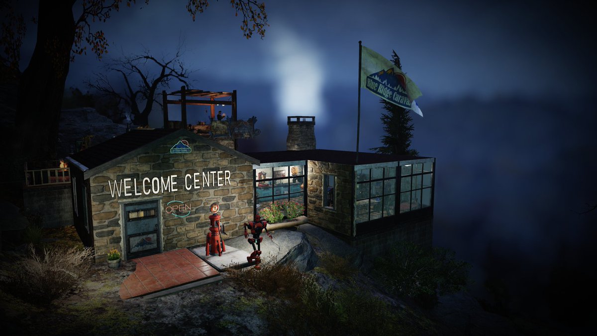 LaPombe's tweet image. If You&apos;re headed  out the Vault, come by the welcome center and  grab some food and an Ice cold Nuka Cola! 
#fallout76
#xbox