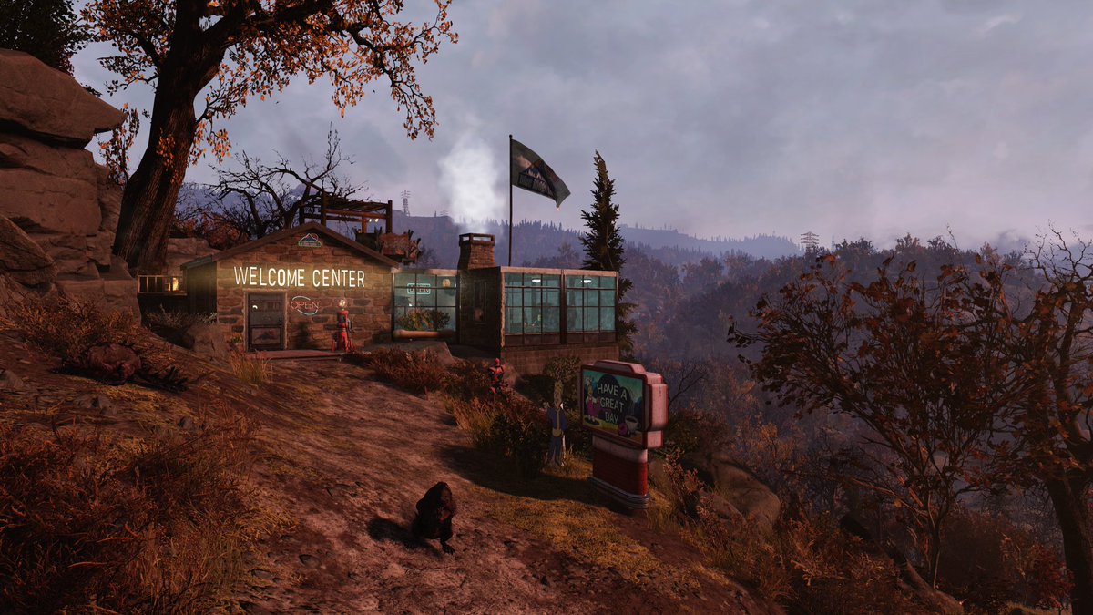 LaPombe's tweet image. If You&apos;re headed  out the Vault, come by the welcome center and  grab some food and an Ice cold Nuka Cola! 
#fallout76
#xbox