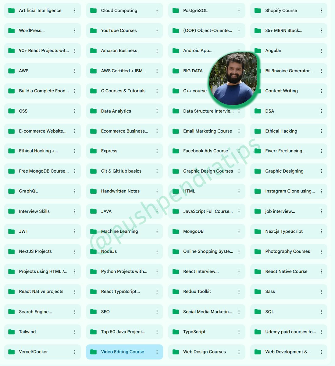 pushpendratips's tweet image. 🌿 Free Full-Stack Web Development Courses

Learn everything step-by-step from scratch:
🟩 HTML
🟩 CSS
🟩 JavaScript
🟩 React
🟩 Next.js
🟩 TypeScript
🟩 Python
🟩 Node.js
🟩 APIs
🟩 AWS
🟩 DSA
🟩 OOP
🟩 JWT
🟩 SQL
🟩 Git &amp;amp; GitHub
🟩 E-commerce Website
🟩 Handwritten Notes
🟩…