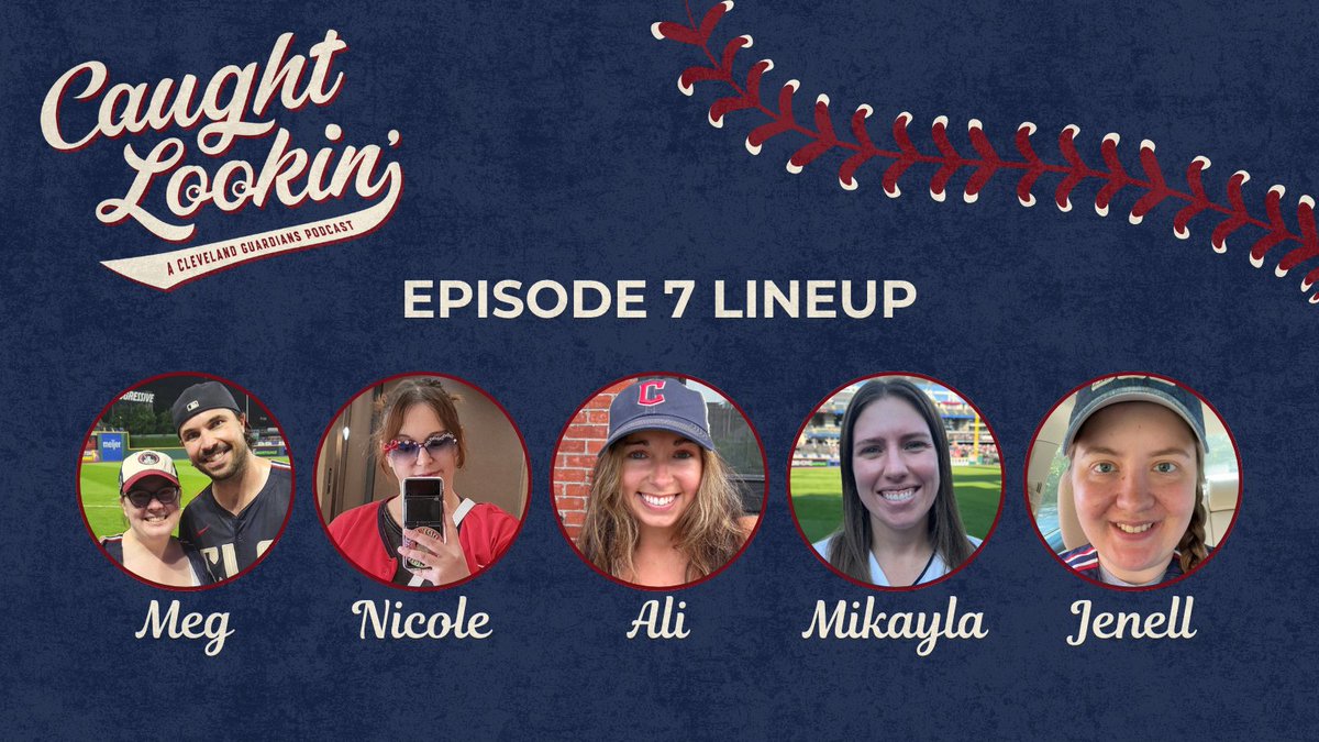 CaughtLookinCLE's tweet image. Episode 7 is on deck and the line up card just dropped:
🔹 @shuddupmeg 
🔹 @Guardians_As 
🔹 @alisonrae22 
🔹 @mikbaer 
🔹 @jblefty46 

Subscribe on your favorite podcasting platform and catch up on our latest episodes at linktr.ee/caughtlookincle!