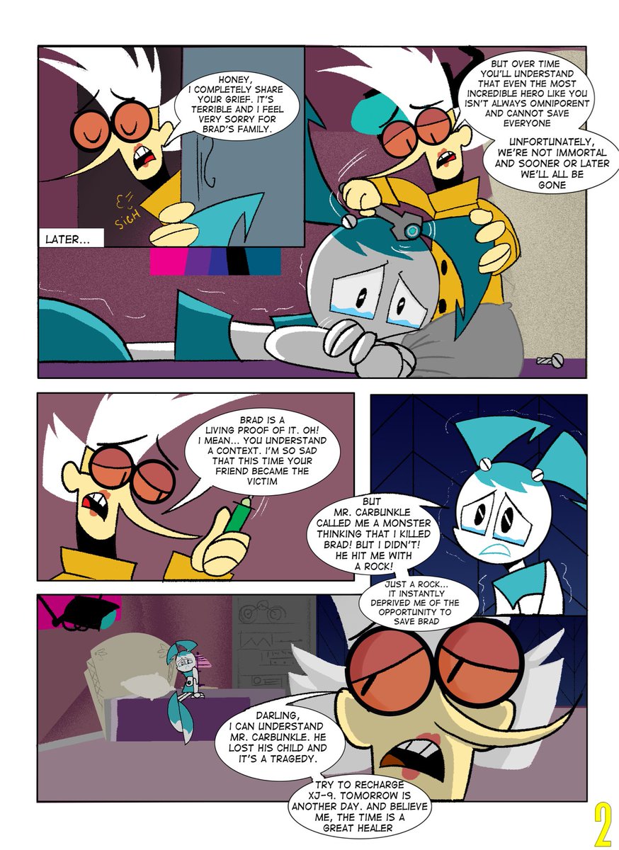 _ANIKOLIX's tweet image. So exiting… I wanna show you a part of “Default in man” #4. 
Few pages from first part of this episode and cover  

#mlaatr #mylifeasateenagerobot #defaultinman #jennywakeman