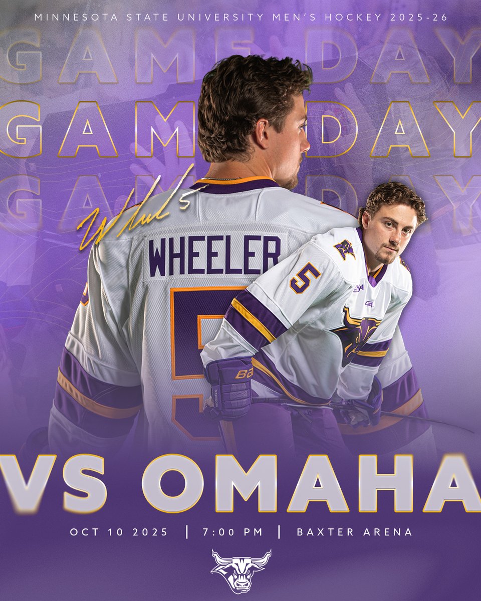 Here. We. Go. #HornsUp #SpiritoftheMaverick 

🆚 Omaha
🕗 7 pm
🏟️ Baxter Arena
📻 AM 1420 KTOE
📺 NCHC.tv
📊 omavs.com/sidearmstats/m…