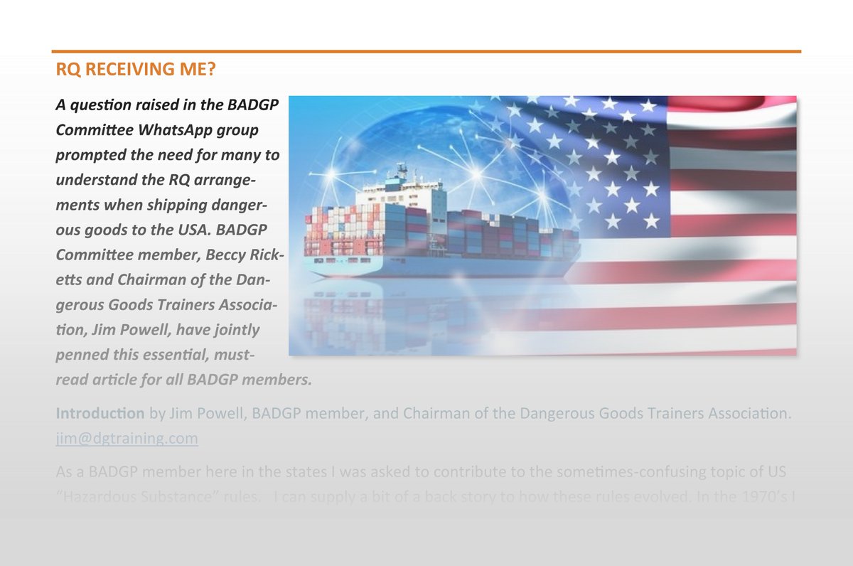 RQ RECEIVING ME?

One of many articles in the BADGP September 2025  Newsletter.

Find out more on our Newsletter web page at: badgp.org/newsletter

#lithiumbatteries #adr #iata #imdg #dgsa #packaging #shipping #dangerousgoods #badgp #dgawarenessday #dgawareness