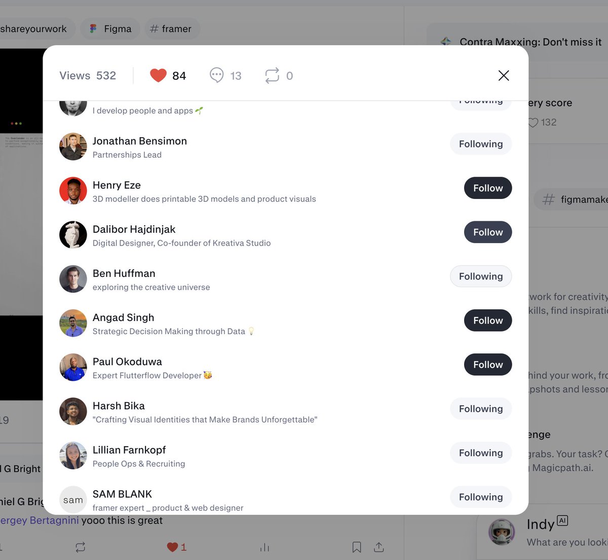 Really?

<a href="/_BenHQ/">ben</a> liked my post

Join contra now, you won’t regret that 
Community is so alive 🚀🚀