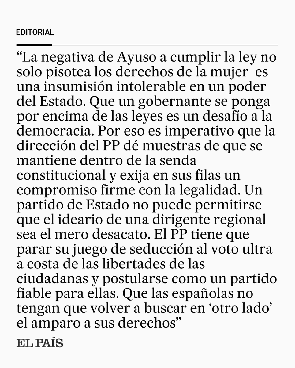 el_pais's tweet photo. EDITORIAL | 'Un Madrid menos libre para las mujeres', nuestro editorial de hoy  https://t.co/SqQsAXcLj6 https://t.co/Fu4sVzRwY6