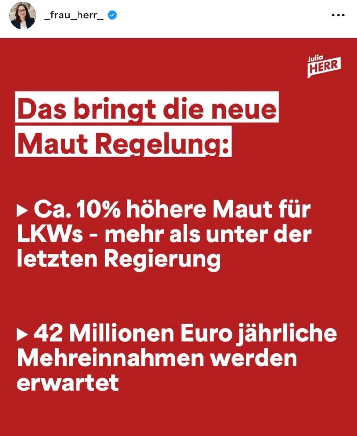 Maverick 🇺🇦🇮🇱🗽 (@fhmaverick) on Twitter photo Die Regierung erhöht wieder mal die Abgaben und treibt damit Preise/Inflation in die Höhe!
Wenn die Transportkosten steigen, steigen zB auch die Preise im Lebensmittelhandel. Versteht <a href="/frauherr/">Julia Herr</a> diesen Zusammenhang oder glaubt sie, dass die Lebensmittelhändler ihre Güter beamen? Die Regierung erhöht wieder mal die Abgaben und treibt damit Preise/Inflation in die Höhe!
Wenn die Transportkosten steigen, steigen zB auch die Preise im Lebensmittelhandel. Versteht <a href="/frauherr/">Julia Herr</a> diesen Zusammenhang oder glaubt sie, dass die Lebensmittelhändler ihre Güter beamen?