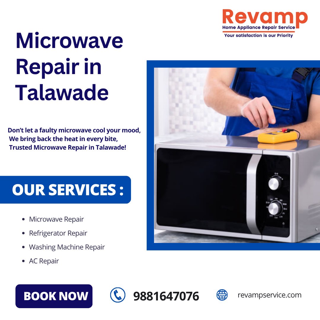 ServiceRevamp's tweet image. Facing Microwave Issues? We’ve Got You Covered!
Get your microwave working like new with our expert technicians in Talawade. From heating problems to power issues — we fix it all quickly and efficiently. 
#MicrowaveRepairInTalawade #MicrowaveService #RevampServices