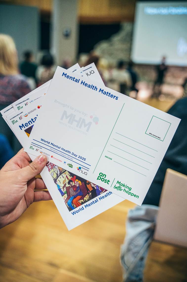 Postvox's tweet image. Today is #WorldMentalHealthDay and we are proud to support ‘Mental Health Matters’ National Art Competition which uses creativity to spark meaningful conversations around mental health.
The postcards are now available free of charge in all An Post branch offices💚