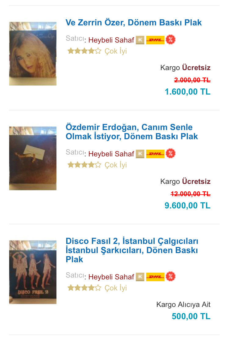SahafHeybeli's tweet photo. Dönem baskı plaklarda, 1000 lira ve üstü alışverişte, %20 indirim!!
Link👉🏻 https://t.co/1SkX33TsPs https://t.co/iFQmbcvC38