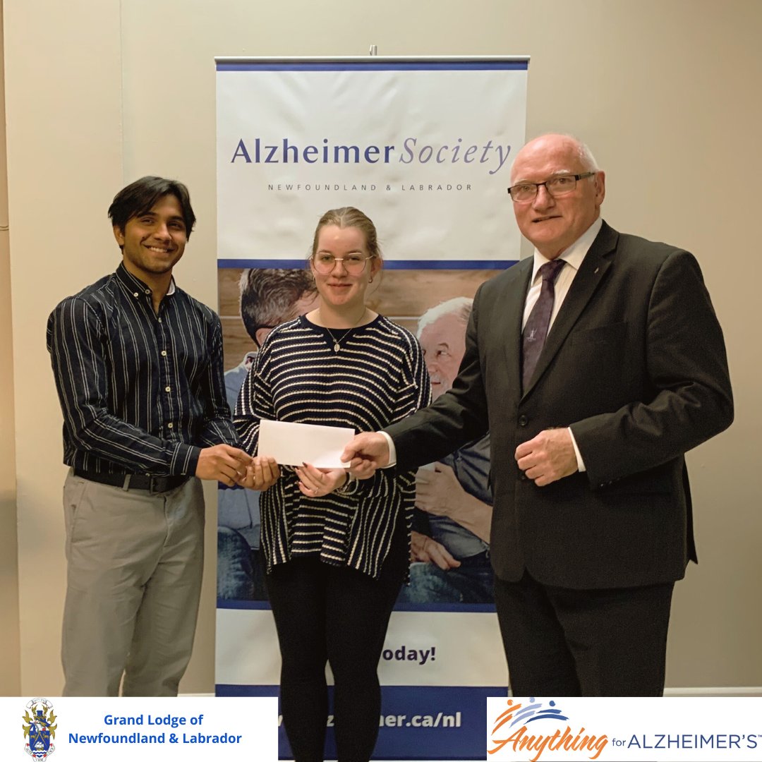 A heartfelt thank you to the Ancient and Accepted Scottish Rite of Freemasonry of Canada ($1,000) and the Grand Lodge of Newfoundland and Labrador ($70) for their generous support of dementia education, care, and our First Link programs.