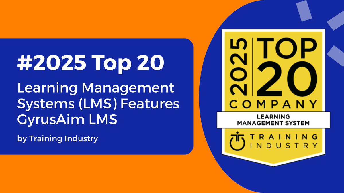 GyrusSystems's tweet image. GyrusAim is honored to be named one of Training Industry’s Top 20 LMS for 2025 🎉 Check out the full announcement here:  zurl.co/fjGH0

#gyru#gyrusaim #LMS #EdTech #LearningInnovation #TrainingSolutions #AwardRecognition