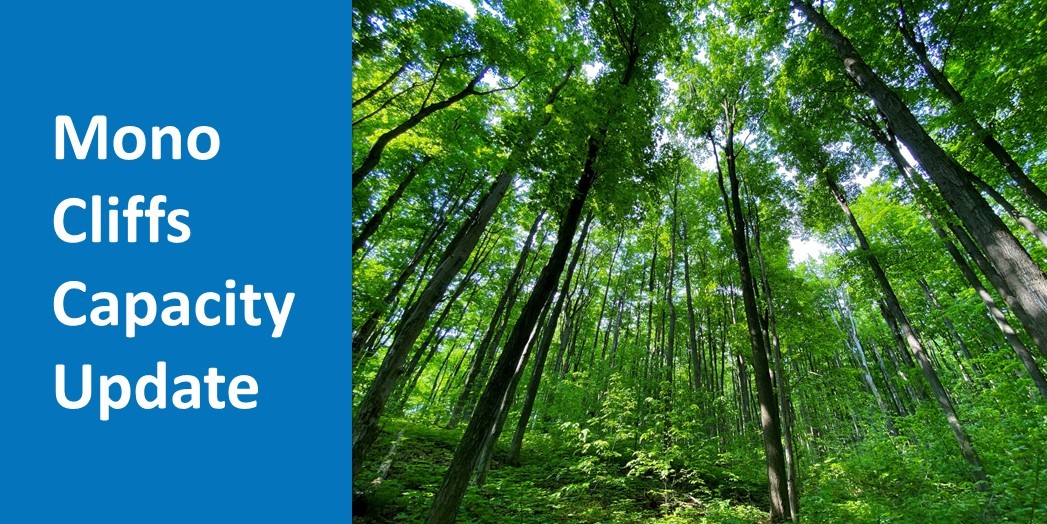 Mono Cliffs Day Use Capacity Update:
- Fri, Oct 10: 35% full.
- Sat, Oct 11: 85% full.
- Sun, Oct 12: 71% full.
- Mon, Oct 13: 65% full.

Reservations must be made before visiting the park.

Check out our blog for a how-to on guaranteeing your entry: reservations.ontarioparks.com