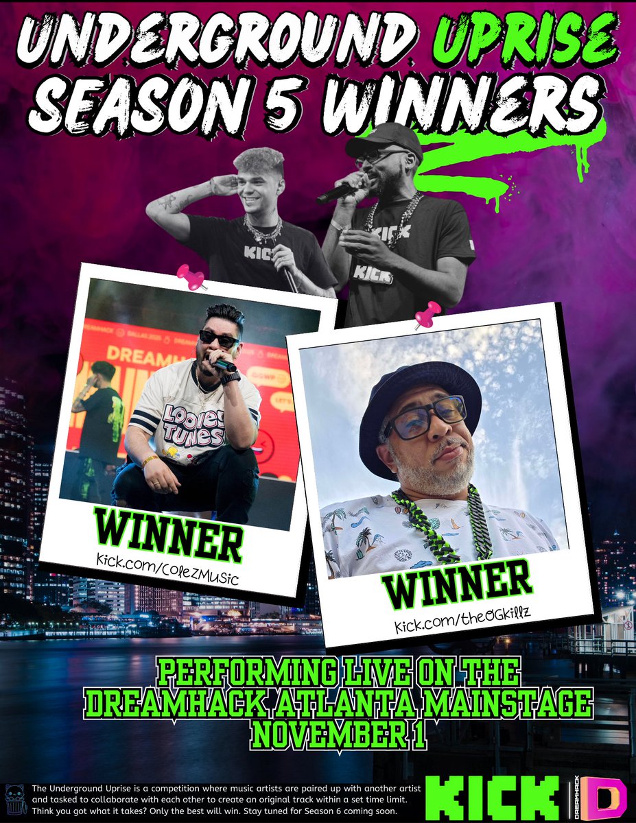 So I decided to come out of retirement and start making music again last year.. It began with me joining a competition called Underground Uprise Season 3 on the <a href="/KickStreaming/">KICK</a> platform.. That season we went to the semis, season 4 knocked off 1st round.. This season 5 was labeled