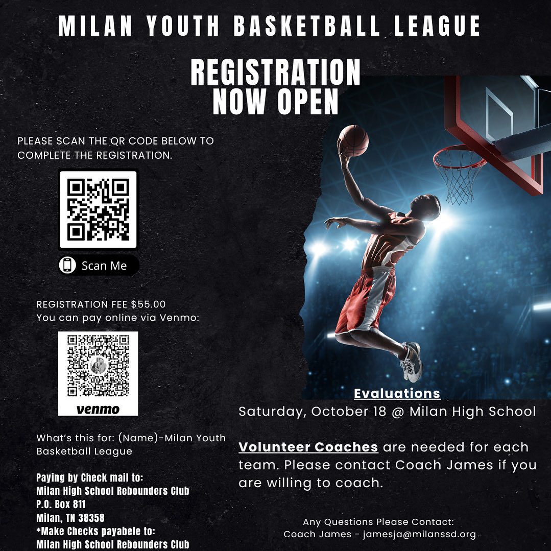 Calling all 1st-4th grade boys! Come play in the Milan Youth Basketball League!
