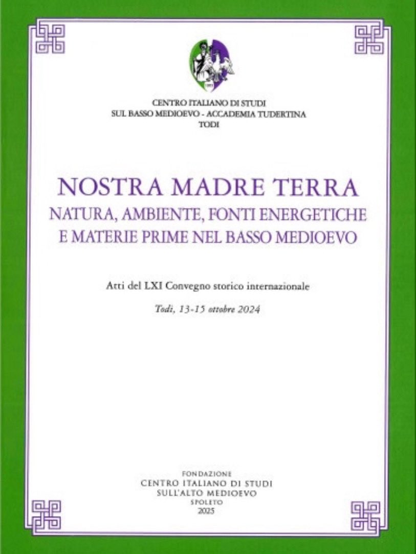 Nueva publicación de Sergio Pasalodos del GIR <a href="/speculum_med/">Speculum Medicinae</a> 👉🏻‘De balneis: le acque come risorsa terapeutica’ en el libro ‘Nostra madre terra. Natura, ambiente, fonti energetiche e materie prime nel basso medioevo’ publicado por Centro Italiano di Studi sull’alto Medioevo