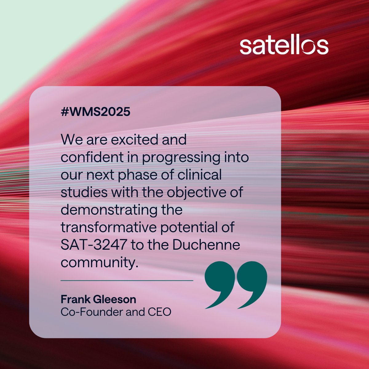 $MSCL News: Today we announced new data demonstrating tolerability and initial exploratory efficacy in the Phase 1b open-label study of SAT-3247 in adults with #Duchenne muscular dystrophy at the <a href="/WorldMuscleSoc/">World Muscle Society</a>. 

More in today’s release: tinyurl.com/yrj7v663

#WMS2025