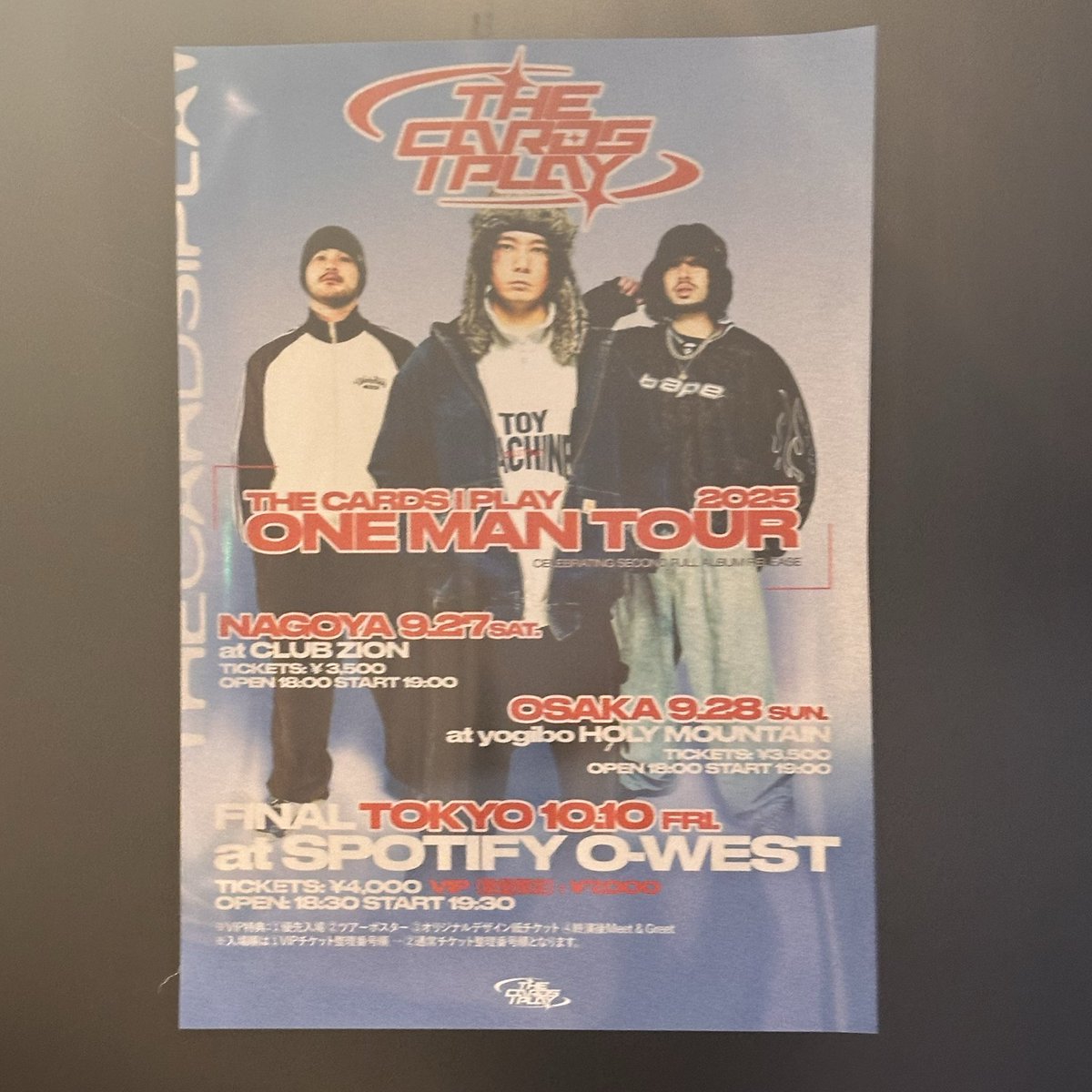 SHOMA_CSC's tweet photo. The Cards I Play pre. ONE MAN TOUR
📍Spotify O-WEST

半年以上楽しみしてたワンマン！！！！
さすがにかっこよすぎた！！！
パワー貰った！！ありがとう！！！

 #TCIP @tcip_official @daiya_tcip @daniel_tcip @joji_tcip https://t.co/1MCg0poIRw
