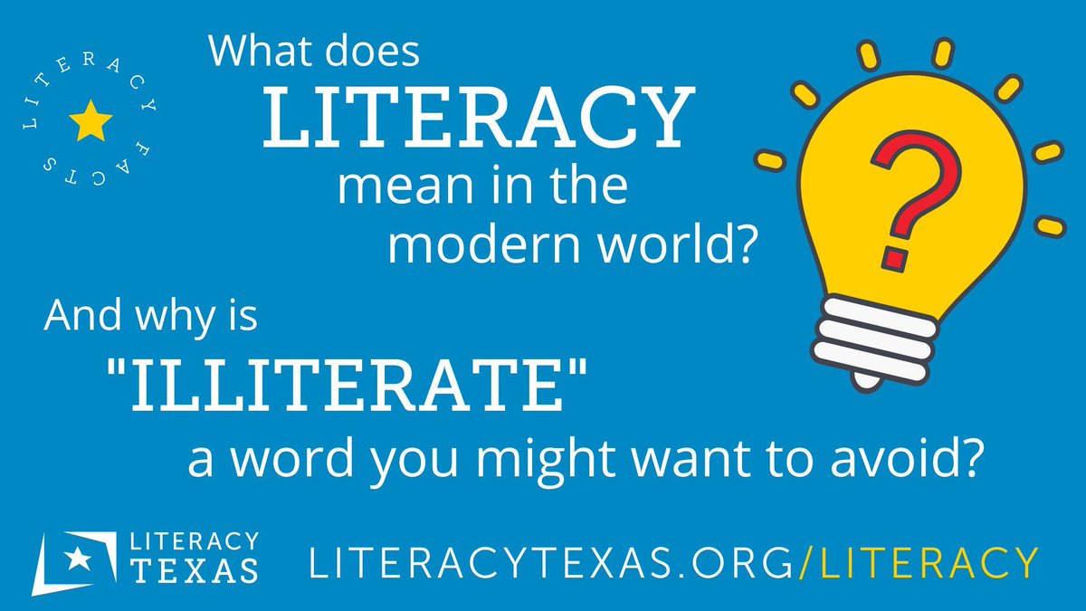 We use the word "literacy" all the time - but we rarely use the word "illiterate". Find out why here: literacytexas.org/why-literacy/d…