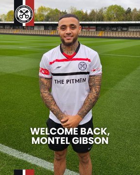 MatchDayFeverr's tweet image. Montel Gibson joins his third club this season after signing for Hednesford Town.