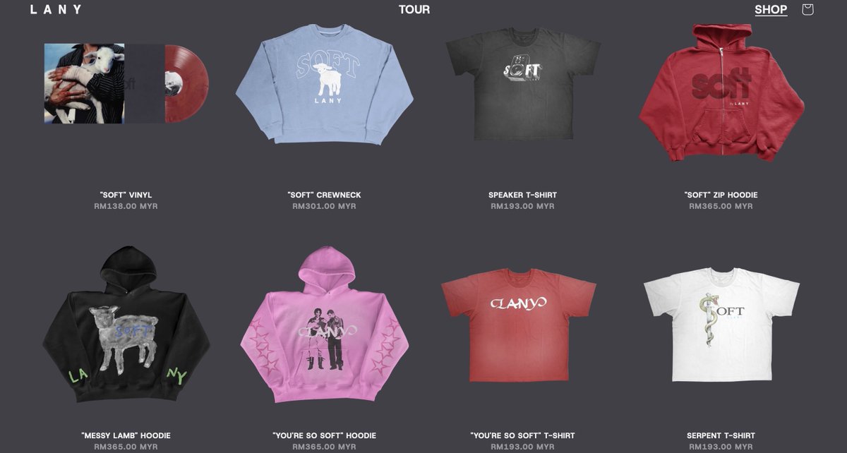 LANY 公式オンラインストアでニューアルバム「Soft」の新グッズの販売
