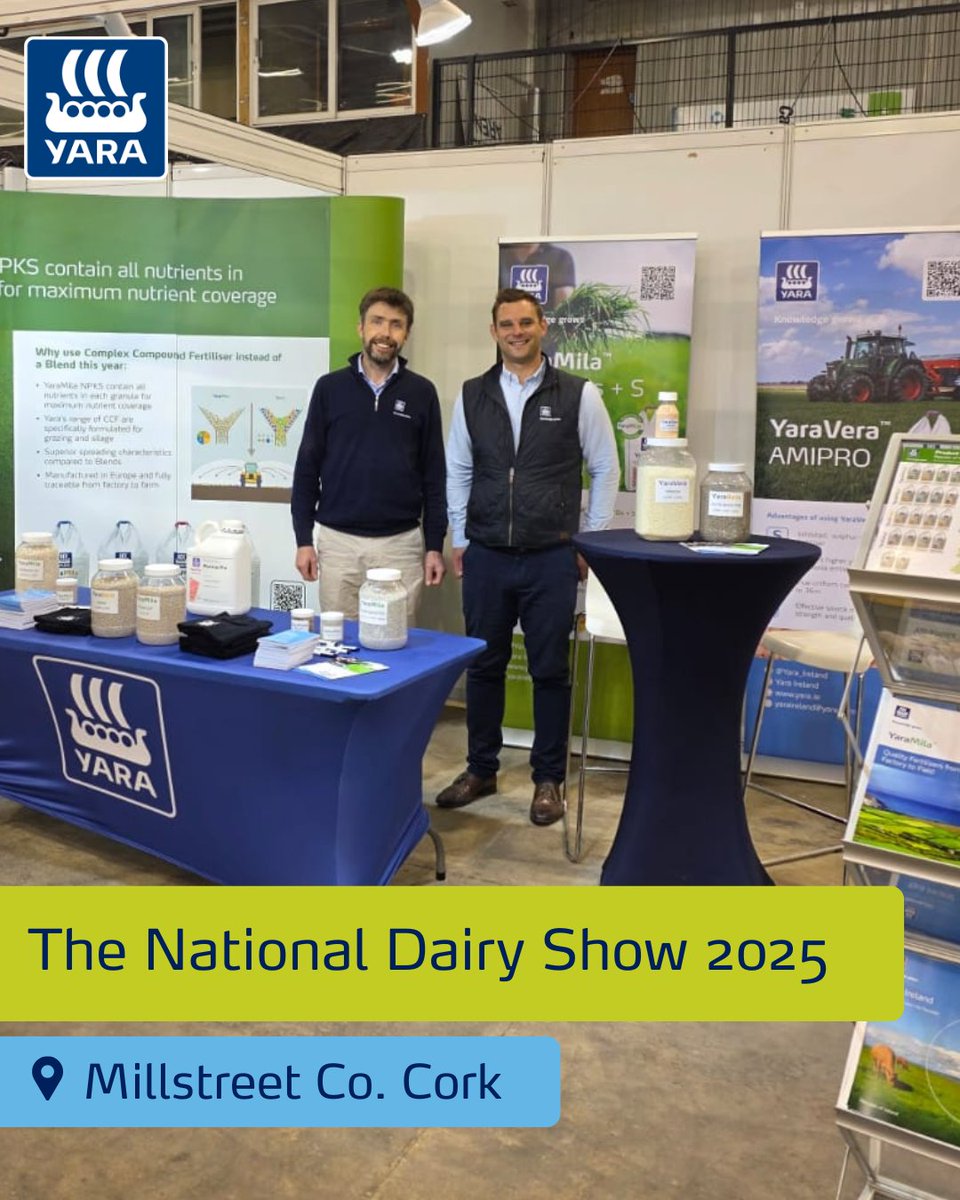 The <a href="/Nat_DairyShow/">National Dairy Show</a> is officially underway!

We're all set up at stand A15, ready to talk about #grassland #nutrition and how Yara solutions can help improve productivity on your #farm. 

Be sure to visit us and enter our competition to win 1.2 tonnes of YaraMila EXTRAGRASS.