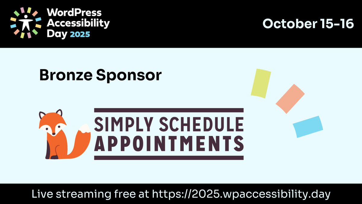 We are excited to sponsor WP Accessibility Day this year! 

Accessibility makes the web better for everyone. 

Join us in celebrating on October 15th and 16th. 

Sign up at bit.ly/48A3O4Y