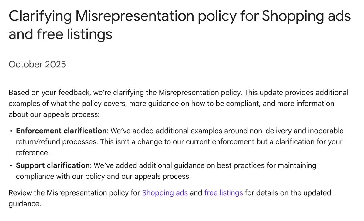 rustybrick's tweet image. ICYMI: Google Merchant Center clarifies its misrepresentation policies  seroundtable.com/google-merchan…