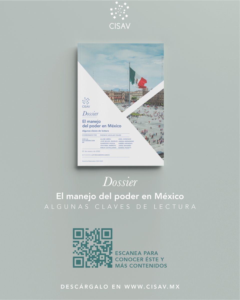 CISAV's tweet image. Descarga Gratuita #CISAV #Dossier ★ 𝗘𝗹 𝗺𝗮𝗻𝗲𝗷𝗼 𝗱𝗲𝗹 𝗽𝗼𝗱𝗲𝗿 𝗲𝗻 𝗠é𝘅𝗶𝗰𝗼 ★ por varios autores. Descargar aquí 👉 cisav.mx/investigacion

#Poder #México
