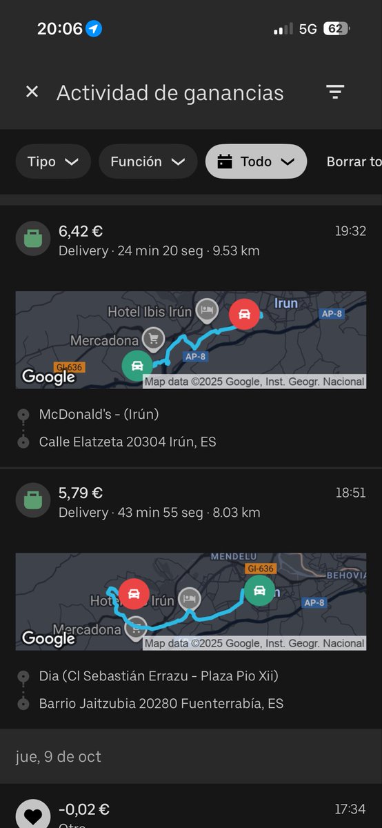 joaolucas140417's tweet image. Still no Boost.
9.5 km = €6.42
8 km = €5.79
That’s less than €0.70 /km.
Boost has been “assigned” since Sept 29 — but never activated.
How can new couriers work fairly like this? @UberEats #BoostInactive #UberEatsSupport