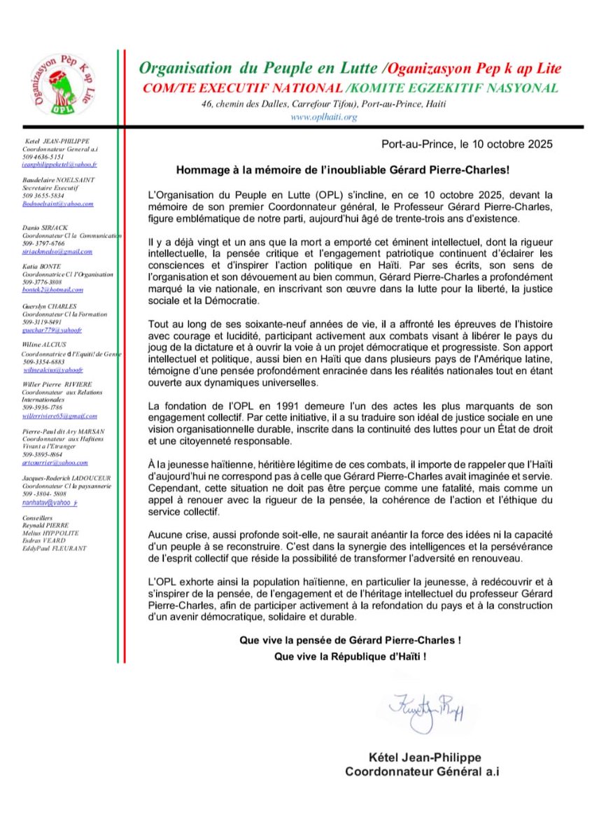 Hommage à la mémoire de l’inoubliable Gerard PIERRE-CHARLES! 
#inoubliyab #AyitiPappèri #NouSeAyisyen