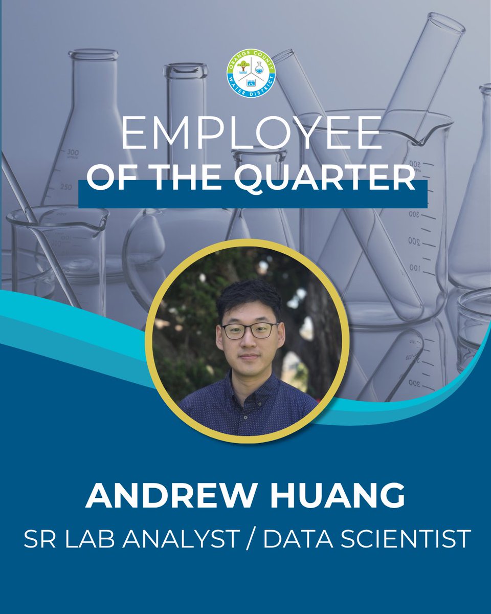 Congratulations to Andrew Huang, OCWD's Employee of the Third Quarter! 🎉Andrew's flexibility, teamwork, and strong technical know-how make him a truly essential part of the OCWD team. #WaterProfessionalsAppreciationWeek