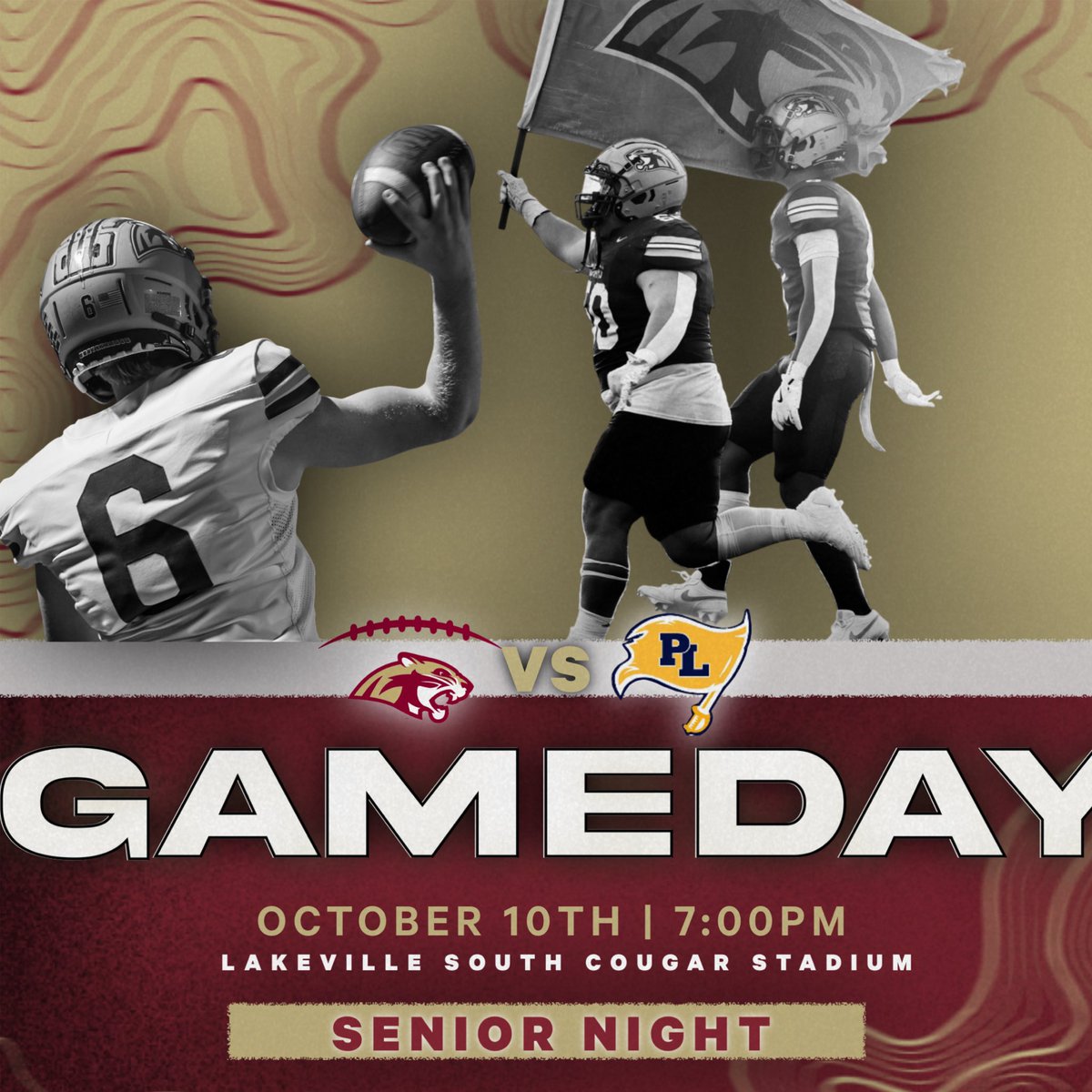 ITS GAMEDAY!!! Join the cougars tonight for a Game against the Prior Lake Lakers!  
📍Lakeville South Cougar Stadium
🗓️Friday, October 10TH | 7:00 PM
BE THERE!!  #rollcougars 

Link for tickets 🎟️: gofan.co/event/4132726u…

Livestream: gametimemn.com/lshs-cougars-l…