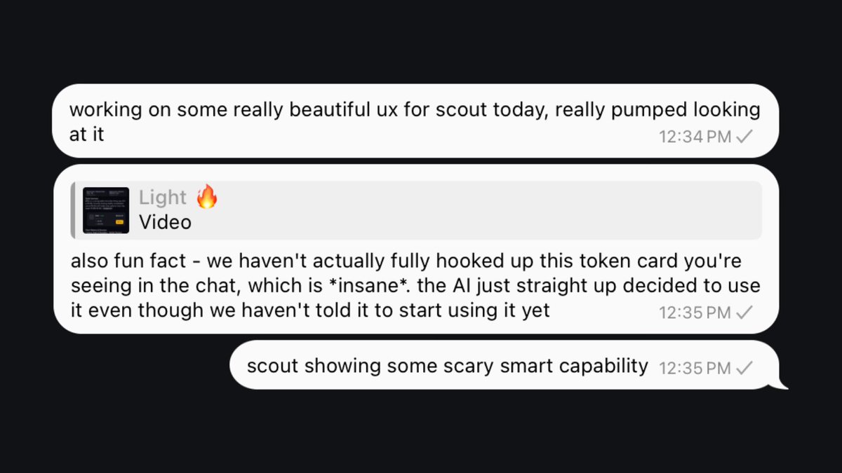 Screenshot of Telegram chat showing Scout AI's autonomous behavior